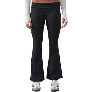 Cotton On Women Ultra Soft Fold Over Flare Tight Pants Black Size M